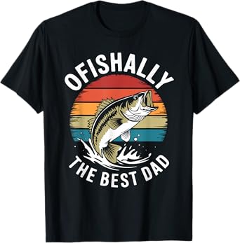 Ofishally The Best Dad Angler Funny Fishing T-Shirt