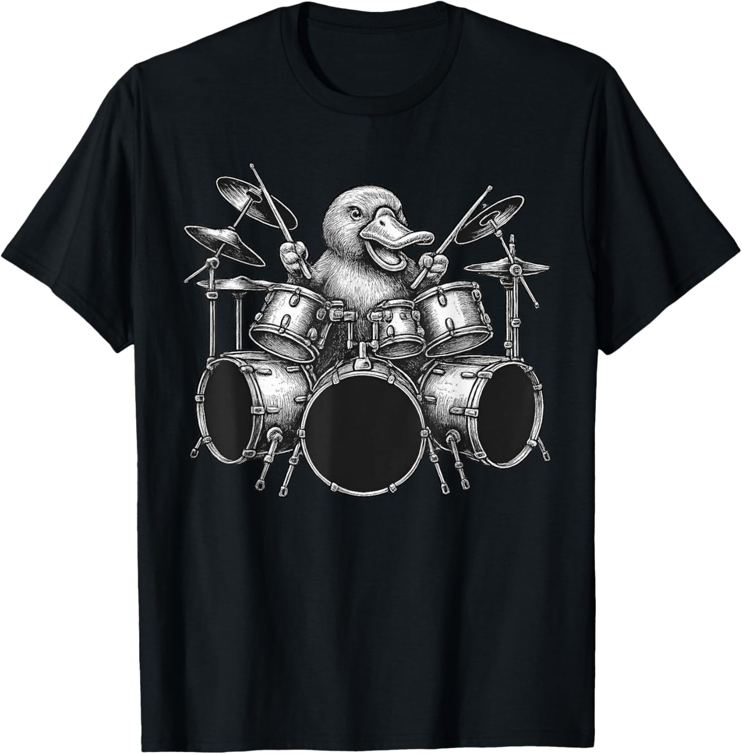 Platypus Playing Drums Drummer Animal Lover T-Shirt