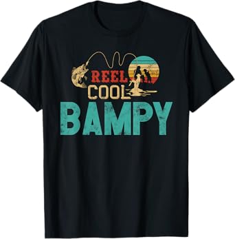 Reel Cool Bampy vintage funny fishing rod gifts for Bampy T-Shirt
