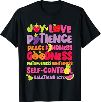 Christian Bible Verse Fruit Of The Spirit Galatians 5:22 T-Shirt
