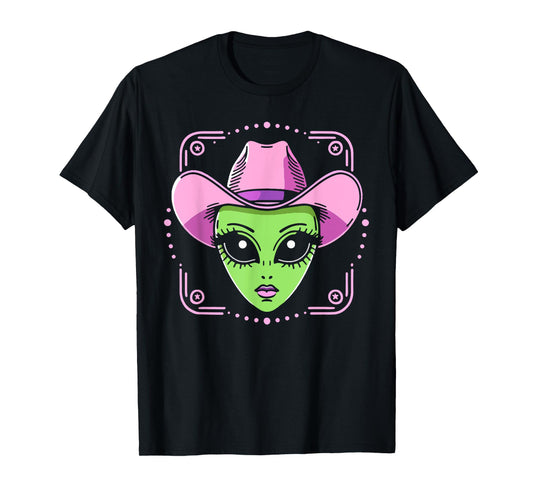 Alien Cowgirl Has Space Western UFO Howdy Rodeo Country T-Shirt