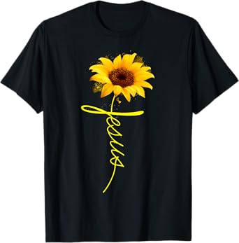 Jesus Sunflower T-shirt Christian Gift T-Shirt T-Shirt