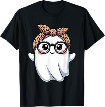 Halloween Ghost Glasses Boo Spooky Season Women Toddler Girl T-Shirt