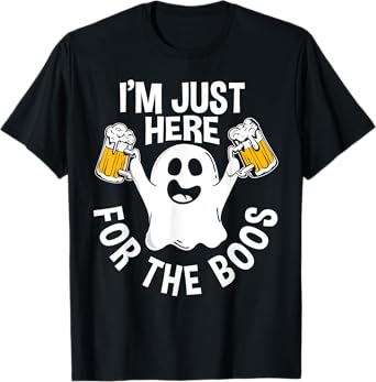 Men Funny Halloween I'm Just Here For The Boos Gift T-Shirt