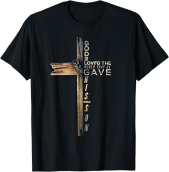 John 3:16 Christian Cross Bible T-Shirt