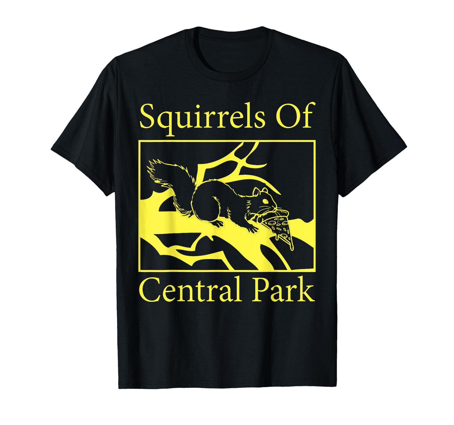 Squirrels Of Central Park Funny Pizza Art Eating Pizza Fun T-Shirt
