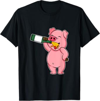 Funny Beer Day Pig Shirt I Alcohol Drink Party Wine T-Shirt