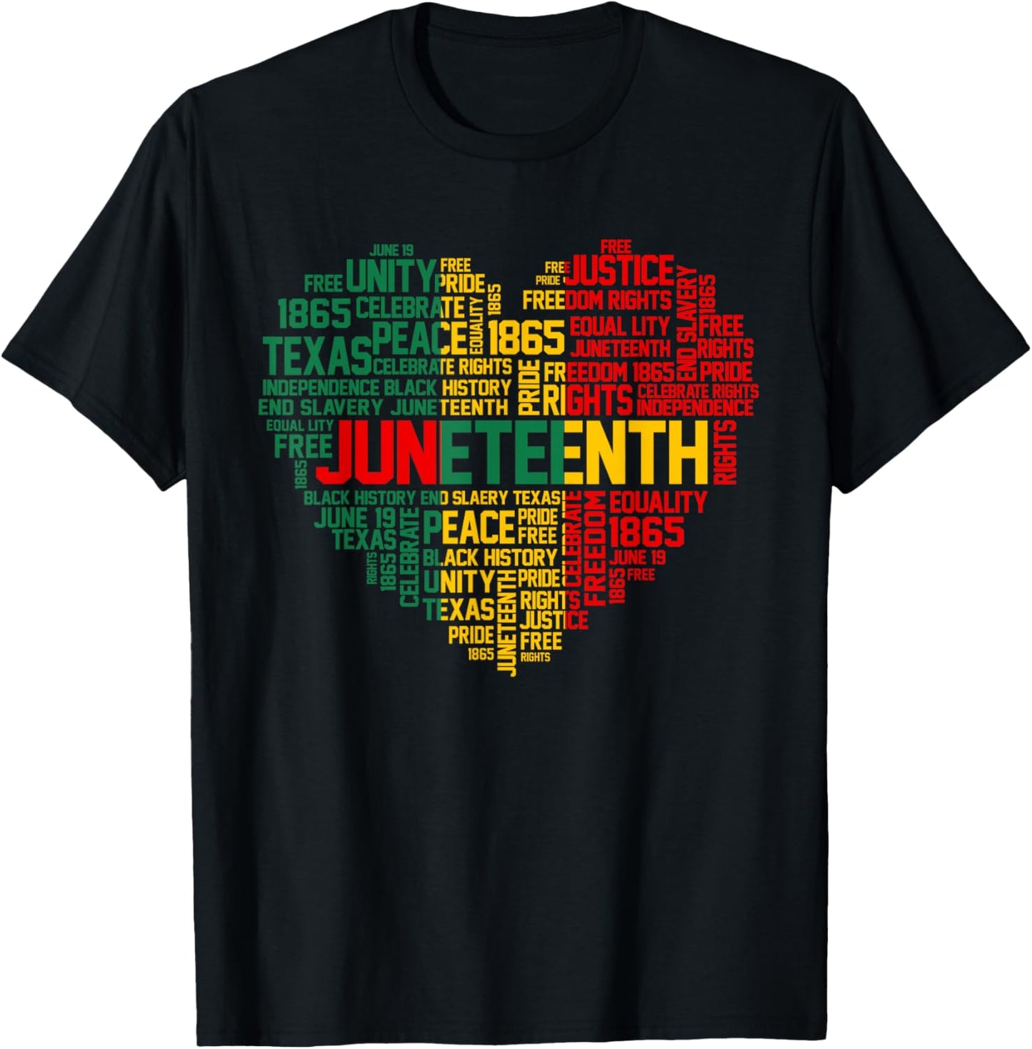 Juneteenth Heart Black History Afro American African Freedom T-Shirt