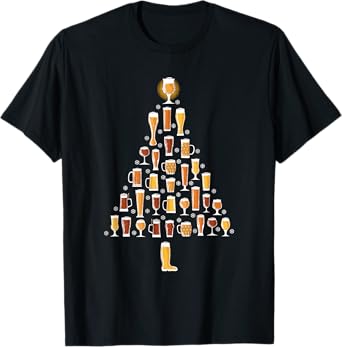 Beer Christmas Tree Men Women Beer Ugly Christmas T-Shirt