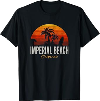 Imperial Beach California Retro Surfer Vintage Beach Men Women T-Shirt