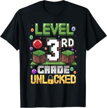Level 3rd Grade Unlocked Video Game First Day Back To School T-Shirt