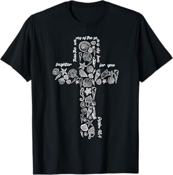 Christian Seashell Style Beach Summer Vacation Faith Cross T-Shirt