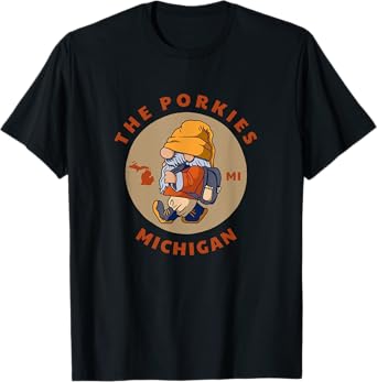 Porcupine Mountains Wilderness State Park Michigan Gnome MI T-Shirt