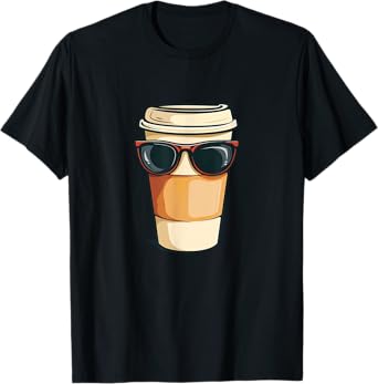 Funny To Go Coffee Cup with Sunglasses Costume T-Shirt