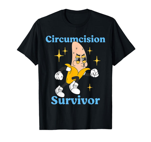 Retro Circumcision Survivor Funny Adult Humor Religious T-Shirt