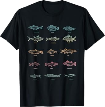 Fishing Men Boys Gift Fish Fishermen Hobby Lake Fishing T-Shirt