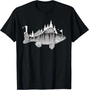 Walleye Fishing Gift Golf Fan Fish Golfing Fisherman Golfer T-Shirt