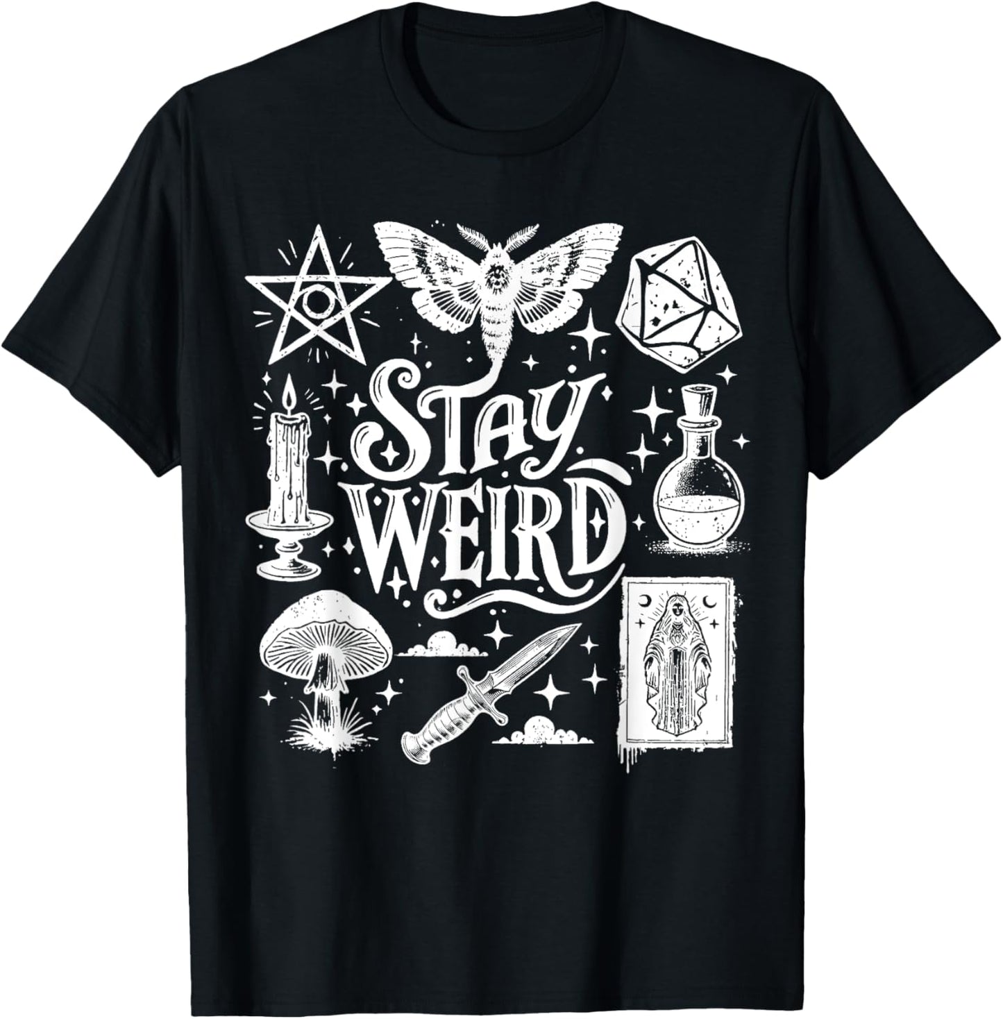 Stay Weird Witchy Vibes Witch Spooky Season Happy Halloween T-Shirt