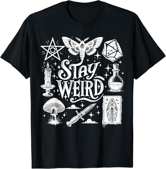 Stay Weird Witchy Vibes Witch Spooky Season Happy Halloween T-Shirt