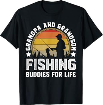 Grandpa and Grandson Fishing Buddies for Life - Matching T-Shirt