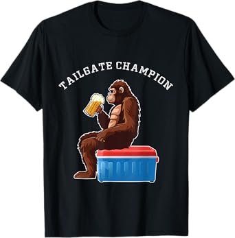 Funny Tailgate Champion Bigfoot Sasquatch Football Drinking T-Shirt