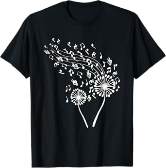 Music Note Dandelion Music Lover Men Women Musical Teacher T-Shirt