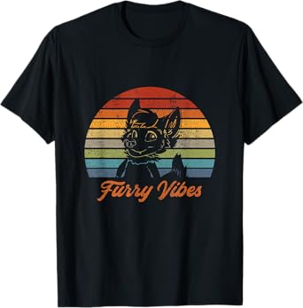 Retro Furry Fandom Furry Vibes - Cute OwO Fursuit T-Shirt