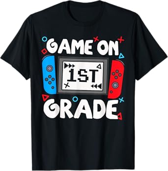 Funny Gamer Game On 1st Grade Back To School Kids Boys T-Shirt