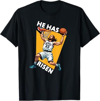 He Has Risen Funny Jesus Basketball Player Christian Humor T-Shirt