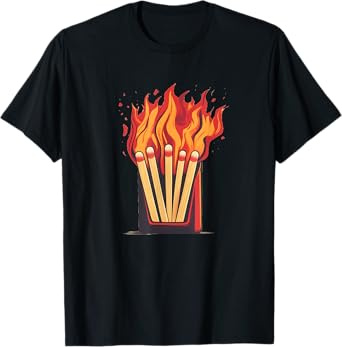 Flames and Lighter Costume for funny Matchbook Lovers T-Shirt