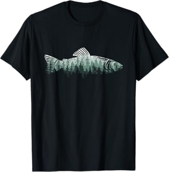 Fisherman Forest Nature Outdoor Wildlife Trout Fly Fishing T-Shirt