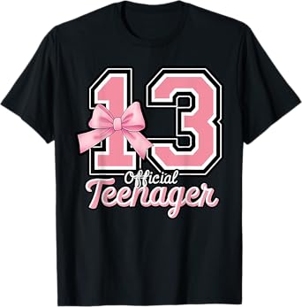 13 Year Old Coquette Bow Official Teenager 13th Birthday T-Shirt