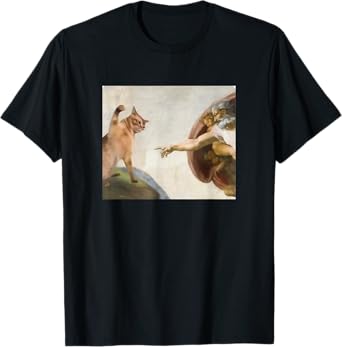Funny Cat God Creation Of Cat Meme Jesus Christ Faith T-Shirt for Men Women