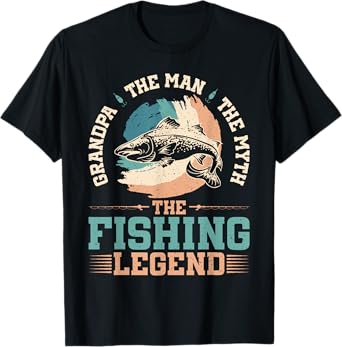 Grandpa The Man The Myth The Fishing Legend Fishing Grandpa T-Shirt