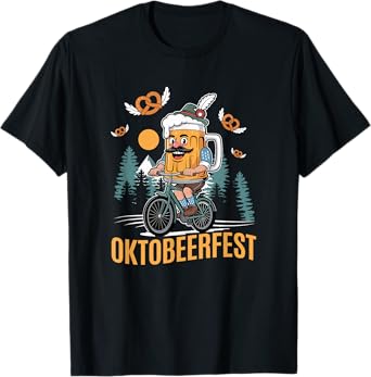 Oktobeerfest | German Octoberfest Beer-Mug Hat Pretzel T-Shirt