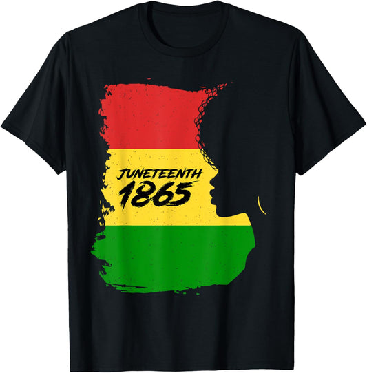 Juneteenth 1865 Afro Woman Black History African American T-Shirt