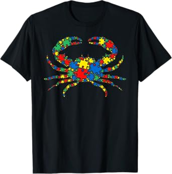 Crab Autism Puzzle for Women Men Kids - Autism Awareness T-Shirt