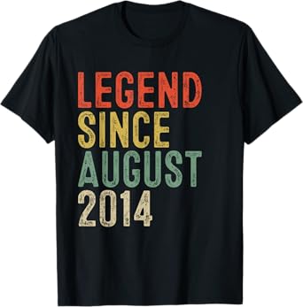 Legend Since August 2014 11th Birthday Gifts 11 Year Old T-Shirt