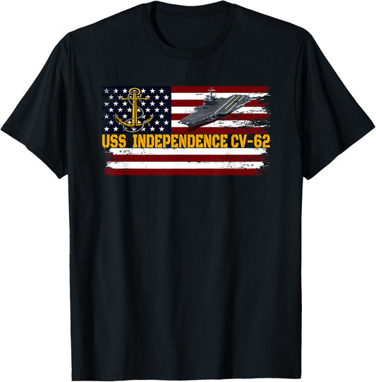 Aircraft Carrier USS Independence CV-62 Veterans Day Fathers T-Shirt