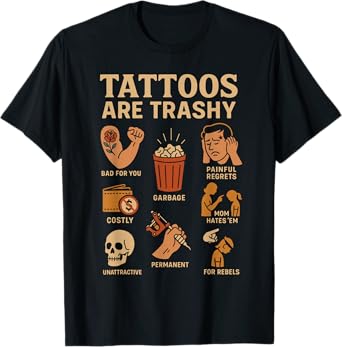Funny Tattoo Meme Tattoo Icons Humor Trashy Tattoo Design T-Shirt