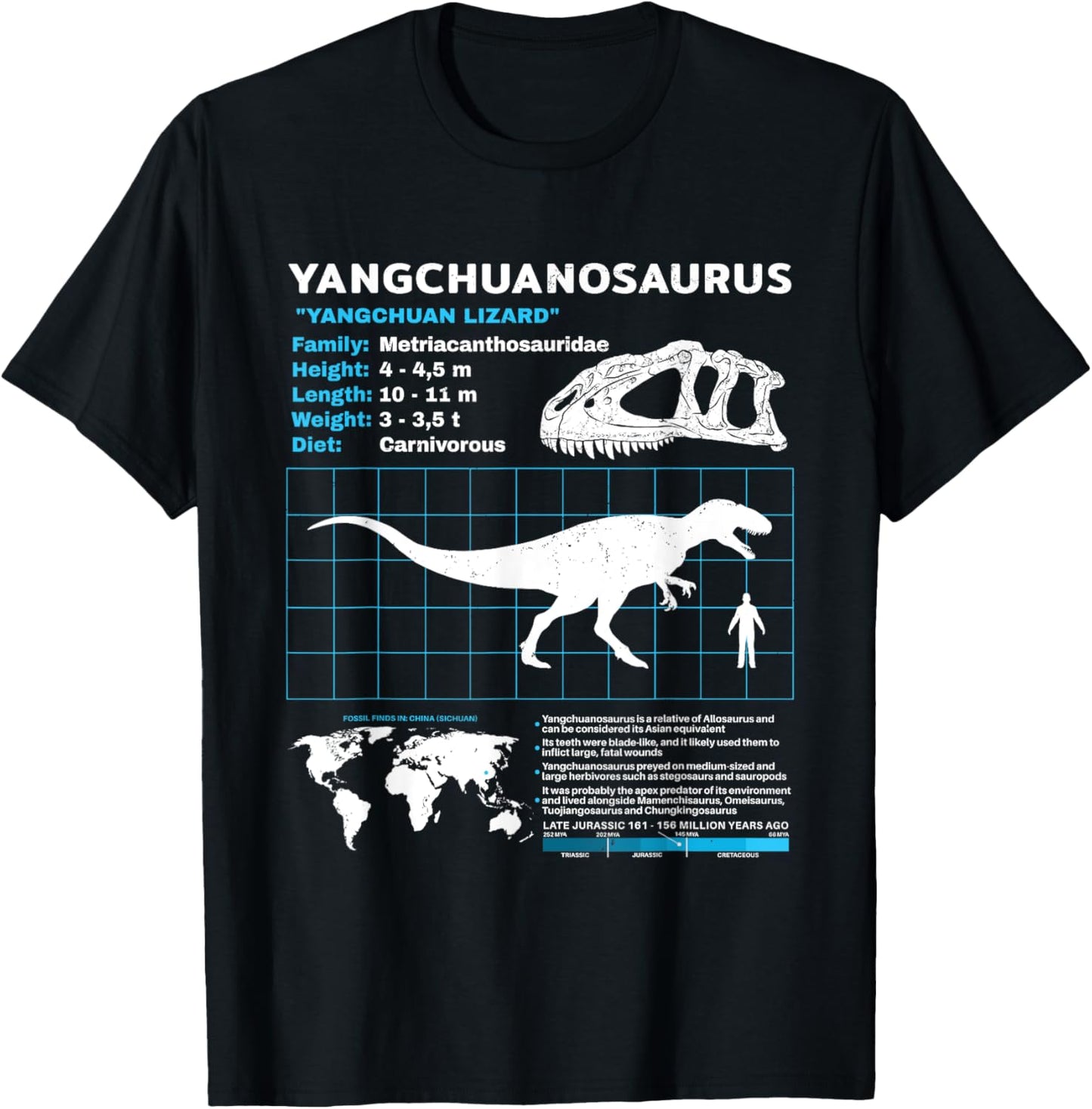 Yangchuanosaurus fact sheet Dinosaur Facts T-Shirt