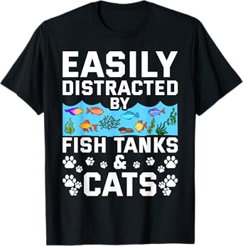 Fish Tank Lover Cat Owner Funny Aquarium Aquarist Men T-Shirt