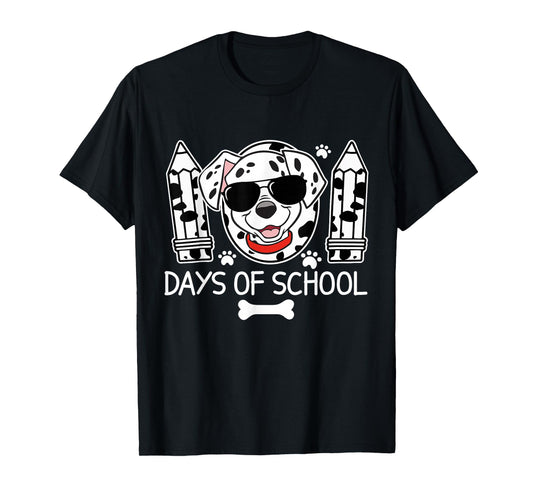 100 Days Smarter Dalmatian Dog 100 Days Of School Kids Boys T-Shirt