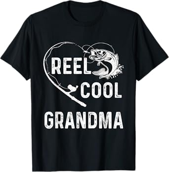 Reel Cool Grandma Retro Fishing Lover For Mothers Day T-Shirt