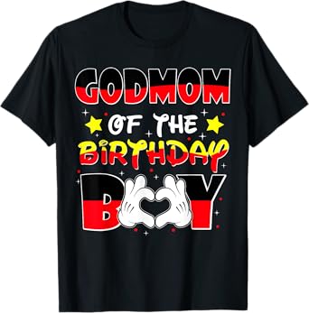 Godmom Of The Birthday Boy Shirt matching Family Godmother T-Shirt
