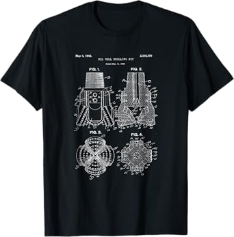 Drill Bit Blueprint Shirt - Petroleum Engineer Oilfield Tee T-Shirt