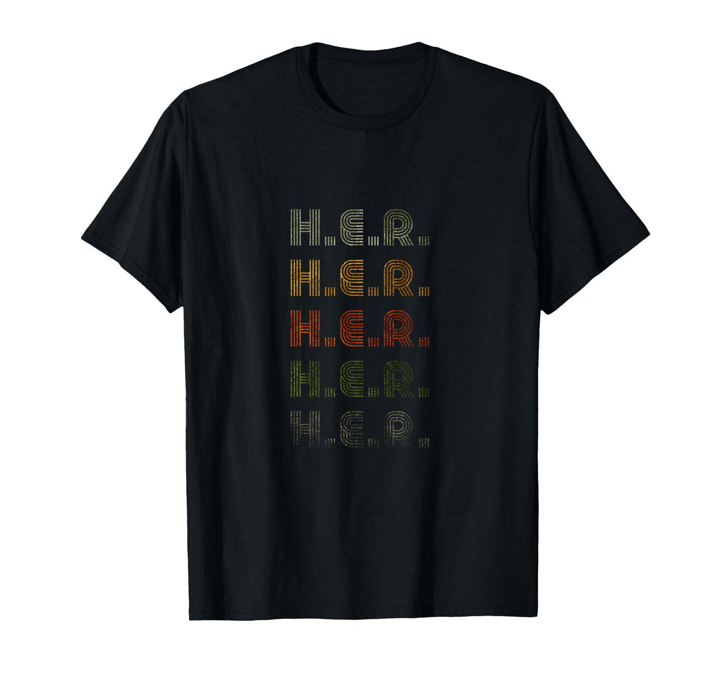 Love Heart H.E.R. Tee Grunge Vintage Style Black H.E.R. T-Shirt