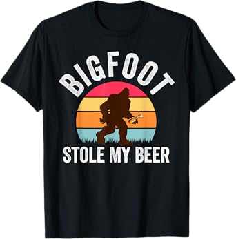 Bigfoot Stole My Beer Funny Yeti Yowi Sasquatch Drinking T-Shirt