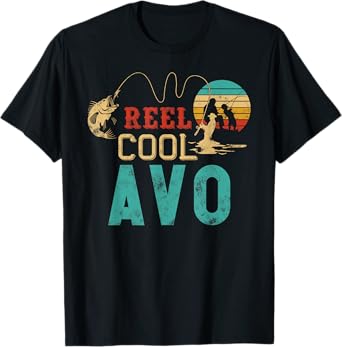 Reel Cool Avo vintage funny fishing rod Fathers day Tees Avo T-Shirt