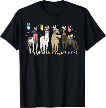 Funny Horse Easter Day Farm Animal Cute Bunny Horse Lover T-Shirt